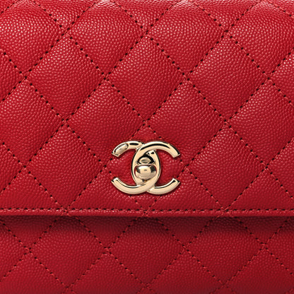 Chanel Caviar Quilted Mini Coco Handle Flap Red 8 of 10