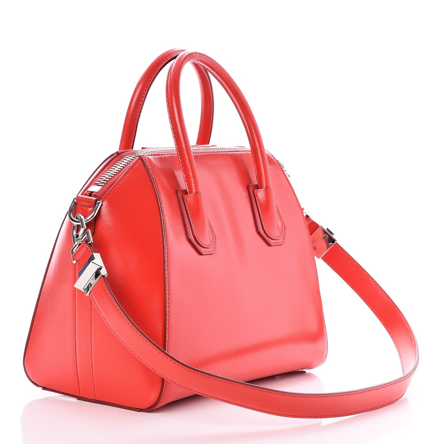 Shiny Lord Calfskin Small Antigona Medium Red