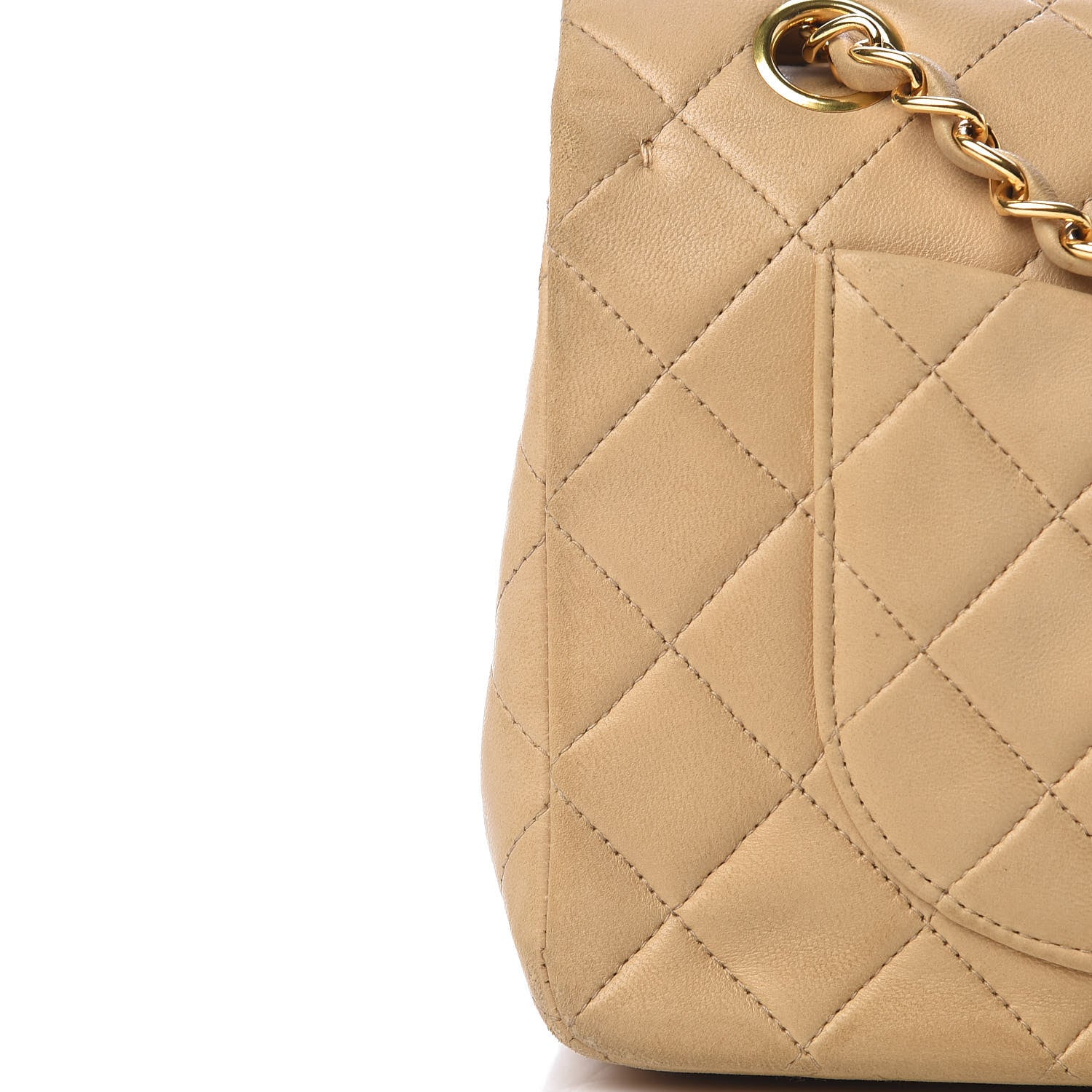 Chanel Lambskin Quilted Small Double Flap Beige 18 of 20