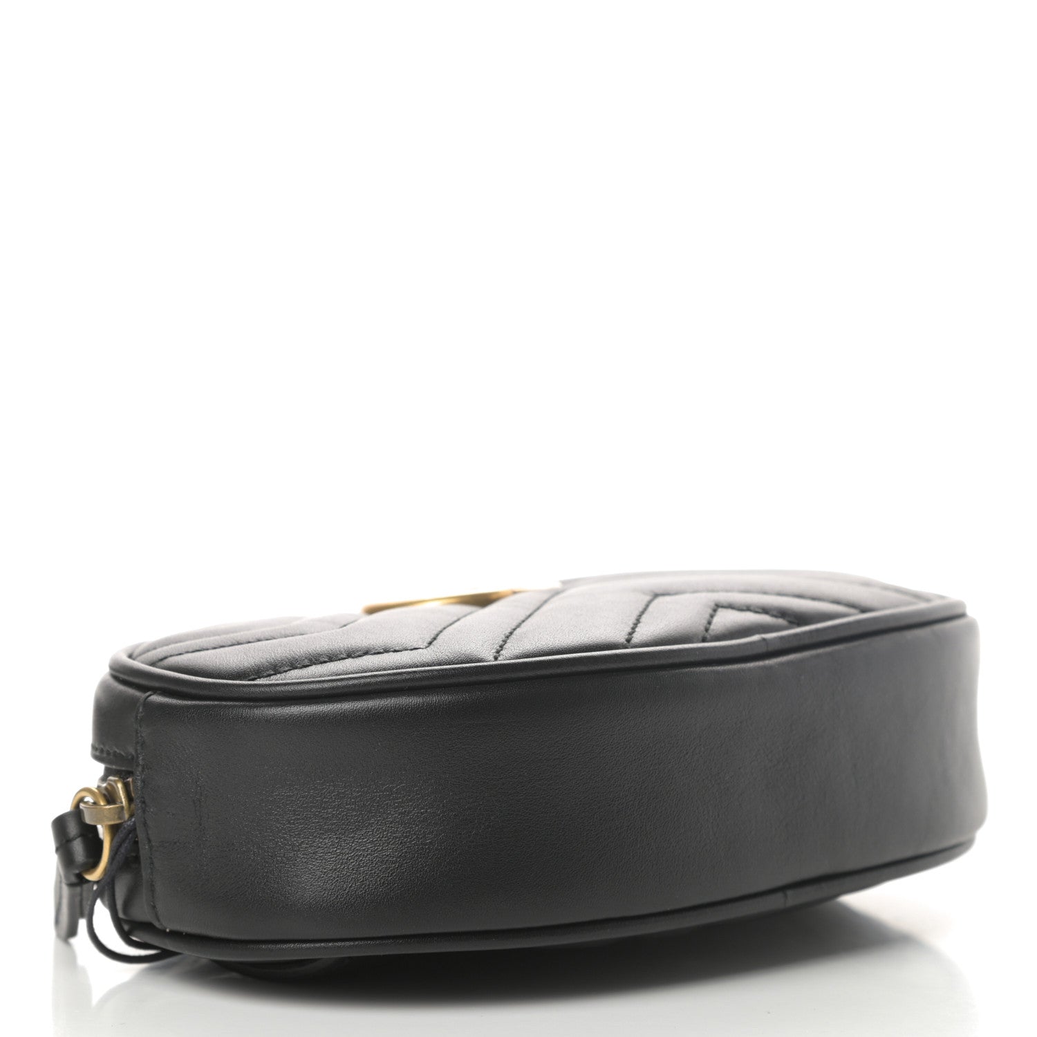 Gucci Calfskin Matelasse GG Marmont Belt Bag 75 30 Black 4 of 12