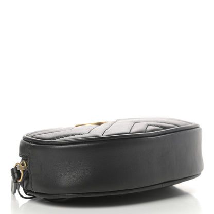Gucci Calfskin Matelasse GG Marmont Belt Bag 75 30 Black 4 of 12