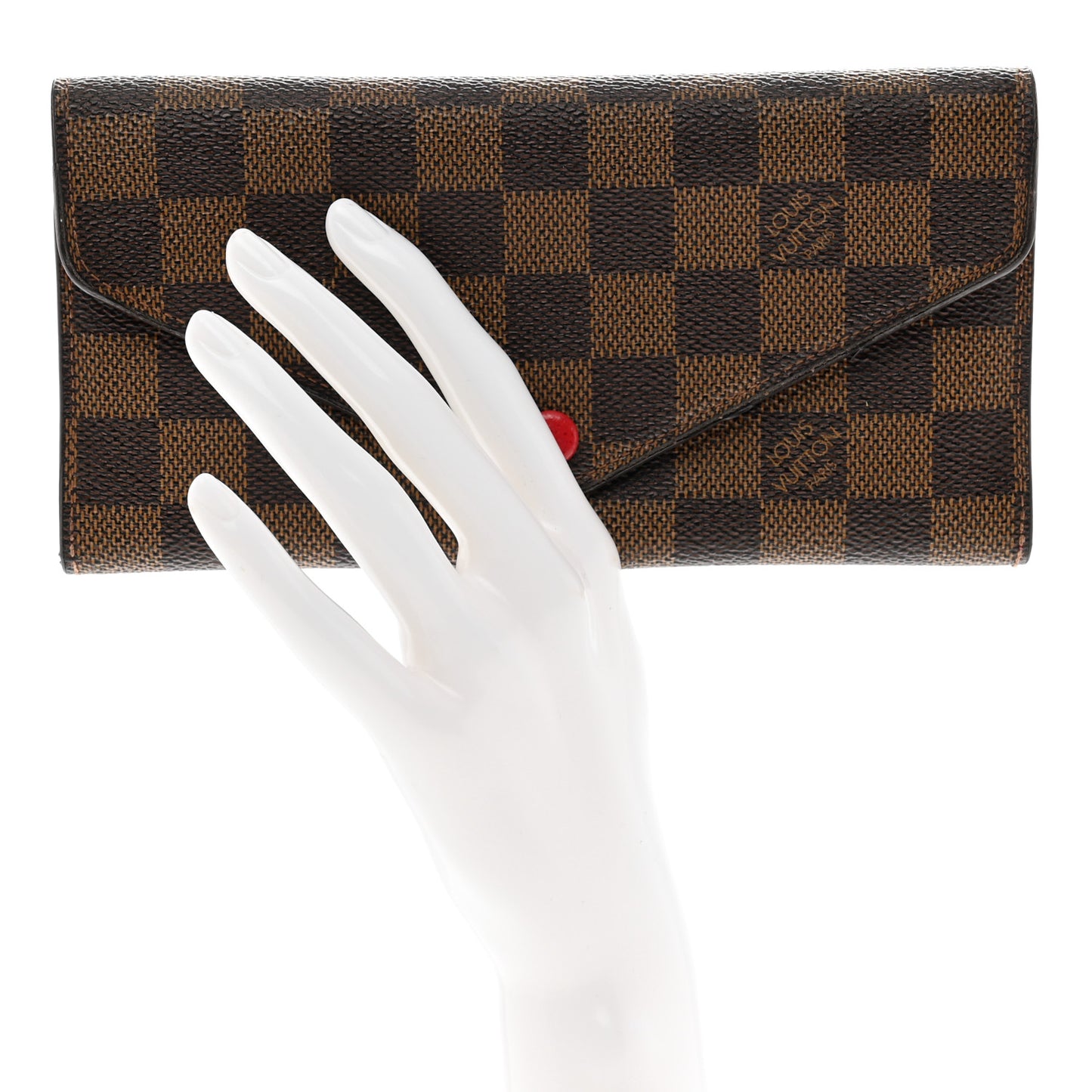 Damier Ebene Josephine Wallet Red