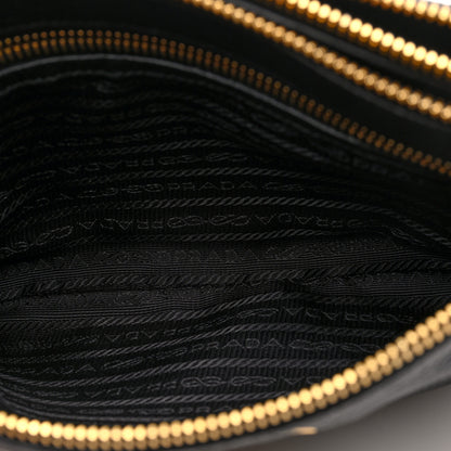 Prada Vitello Phenix Double Zip Crossbody Bag Black 5 of 10