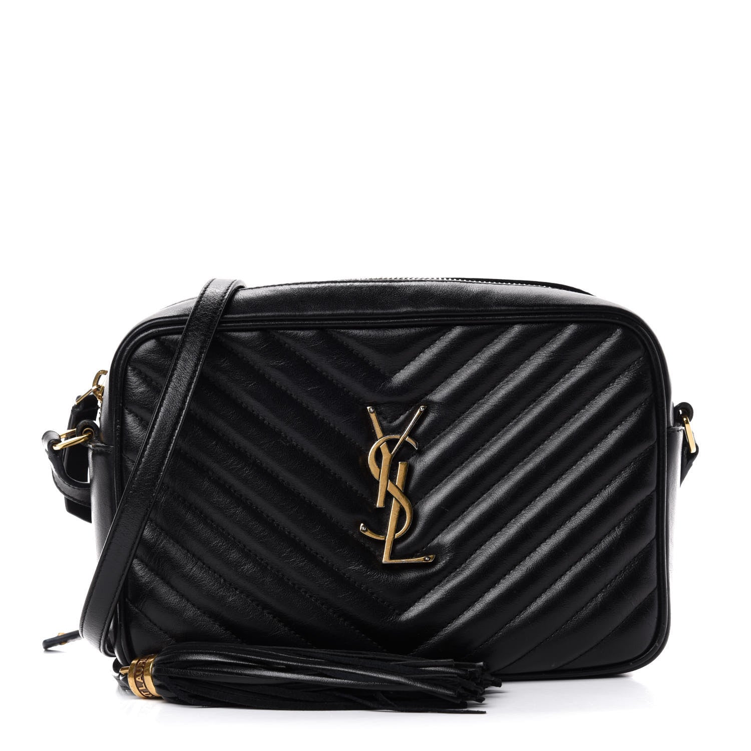 Saint Laurent Calfskin Matelasse Monogram Lou Camera Bag Black 1 of 12