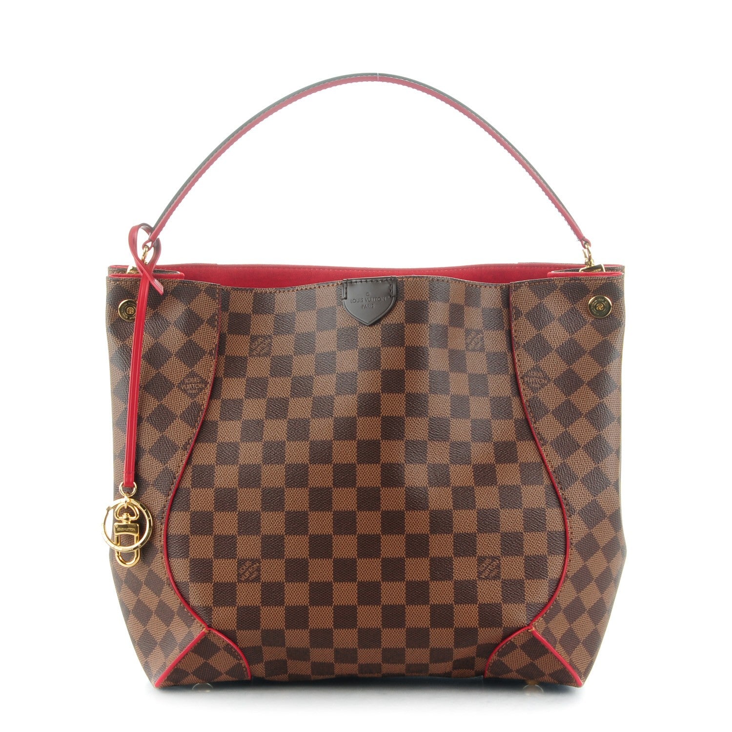 Louis Vuitton Damier Ebene Caissa Hobo Cherry 1 of 7