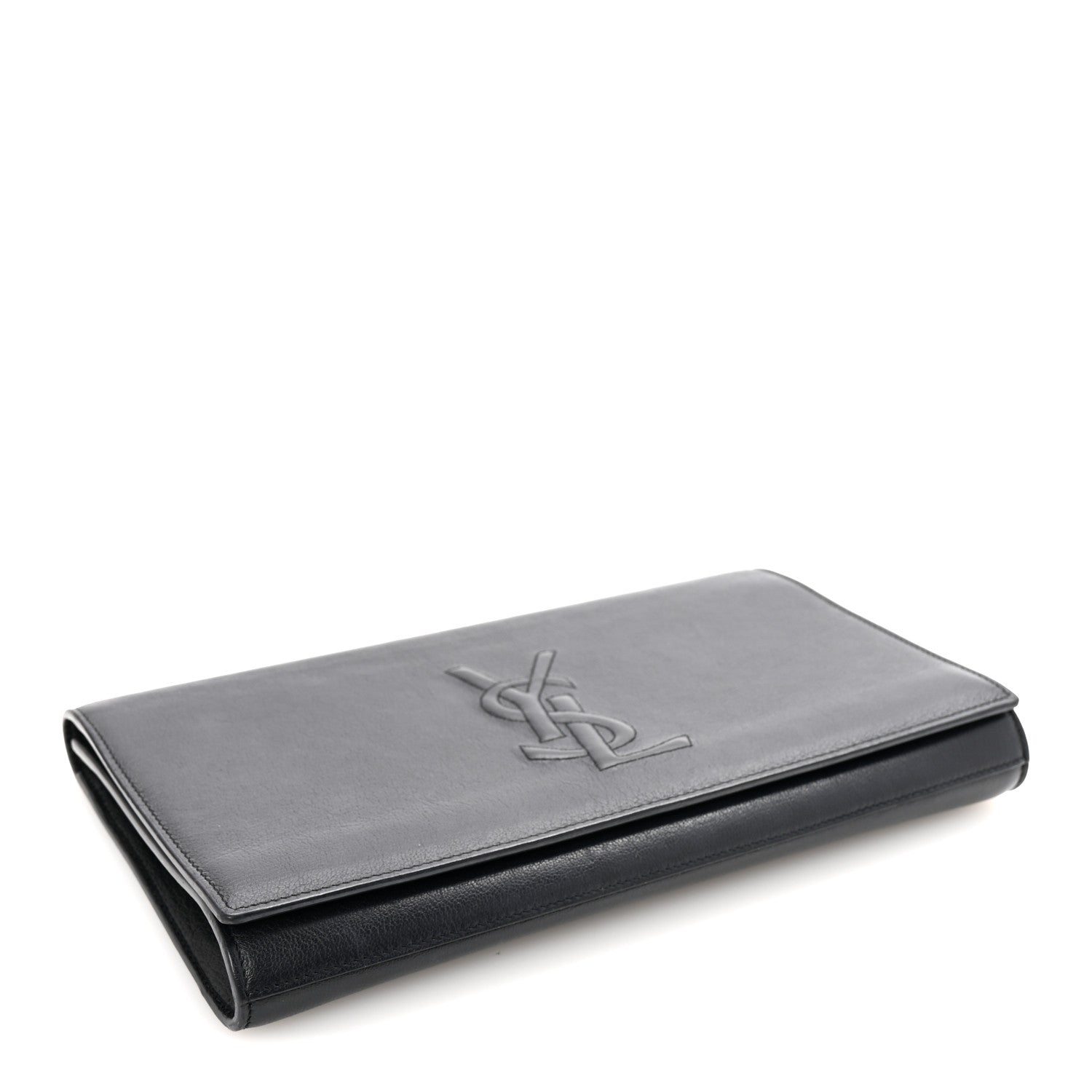 Saint Laurent Calfskin Monogram Large Belle De Jour Clutch Black 4 of 6