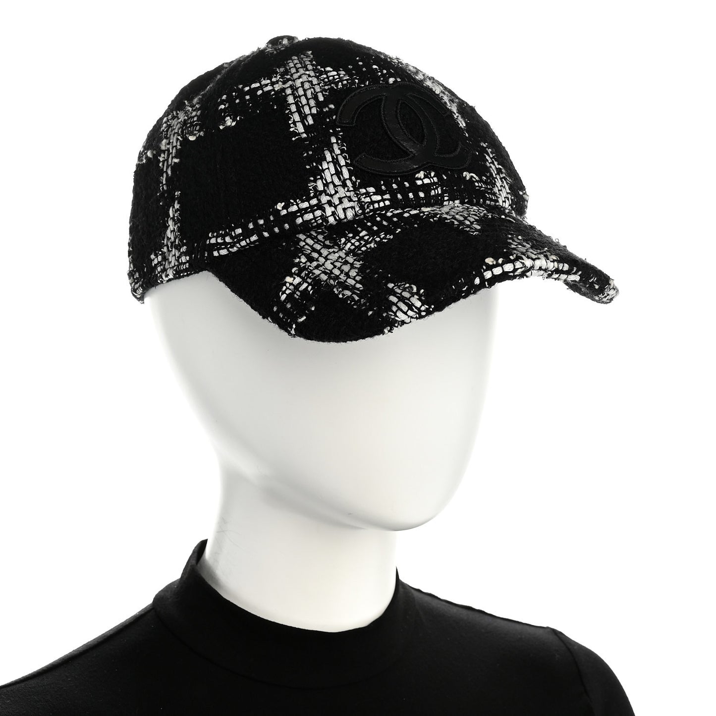 Tweed Cap Hat M Black White