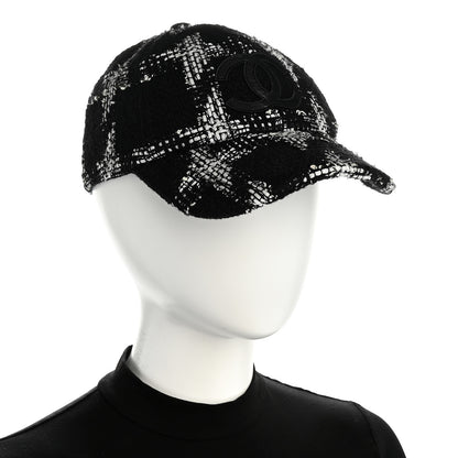 Chanel Tweed Cap Hat M Black White 2 of 8