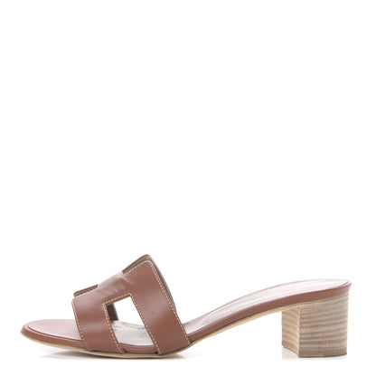 Hermes Calfskin Oasis Sandals 35.5 Gold 1 of 10