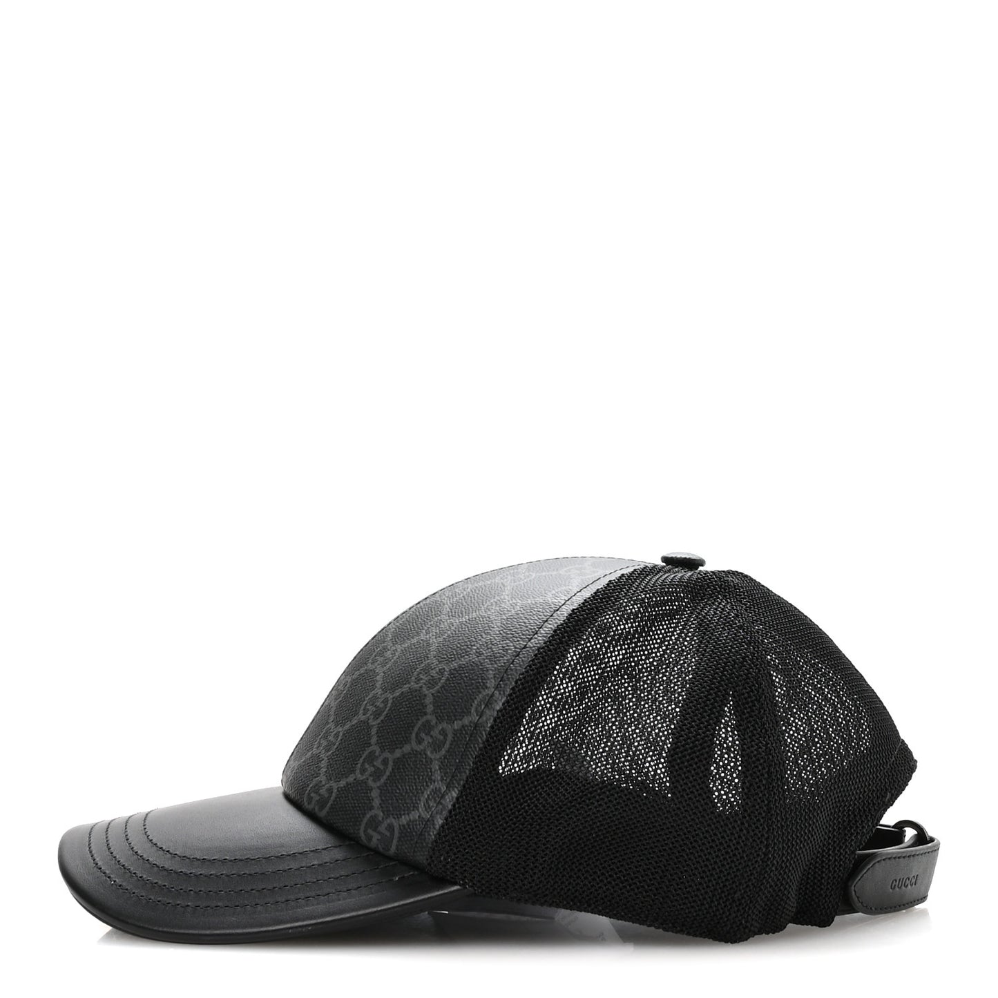 GG Supreme Monogram Baseball Hat S Black