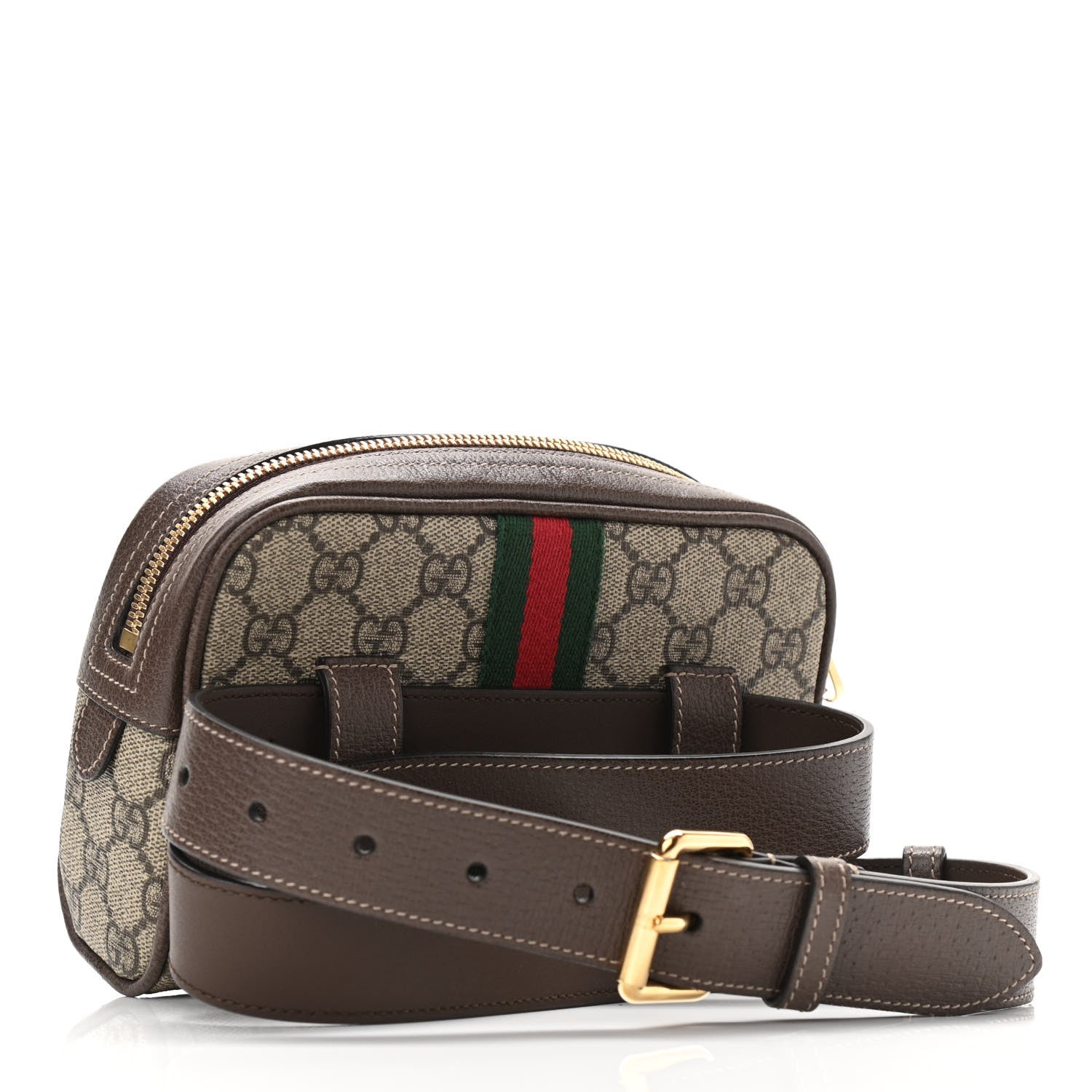 Gucci GG Supreme Monogram Web Small Ophidia Belt Bag 85 34 Dark Brown 3 of 10