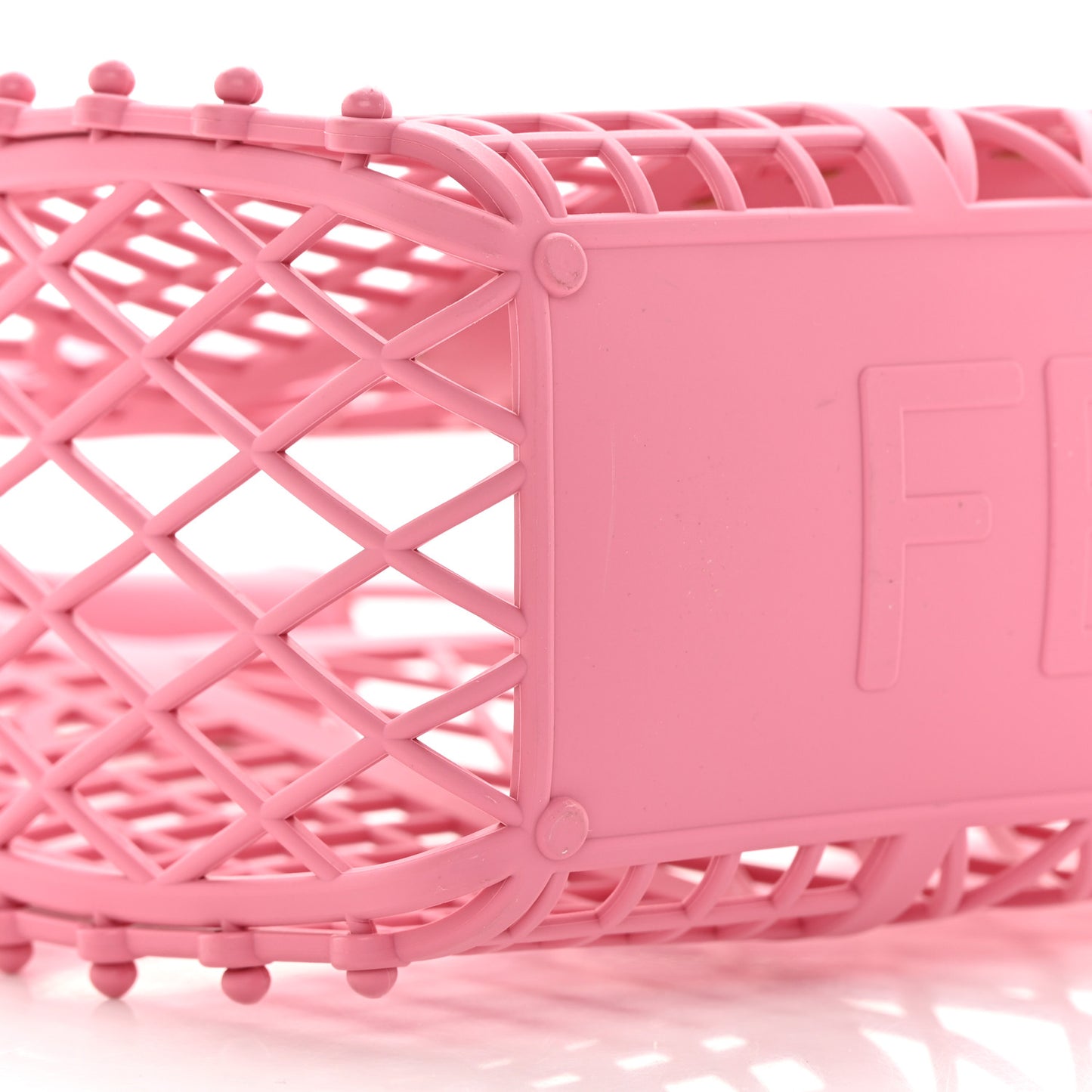 Recycled Plastic Vitello Liberty Matte Small Fendi Basket Rosa