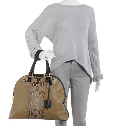 Saint Laurent Python Oversized Muse Satchel Beige 2 of 9