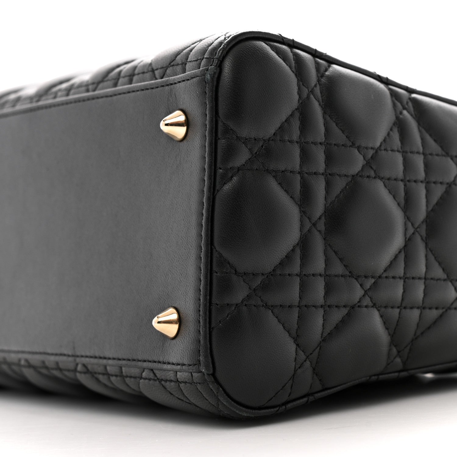 Christian Dior Lambskin Cannage Medium Lady Dior Black 10 of 15