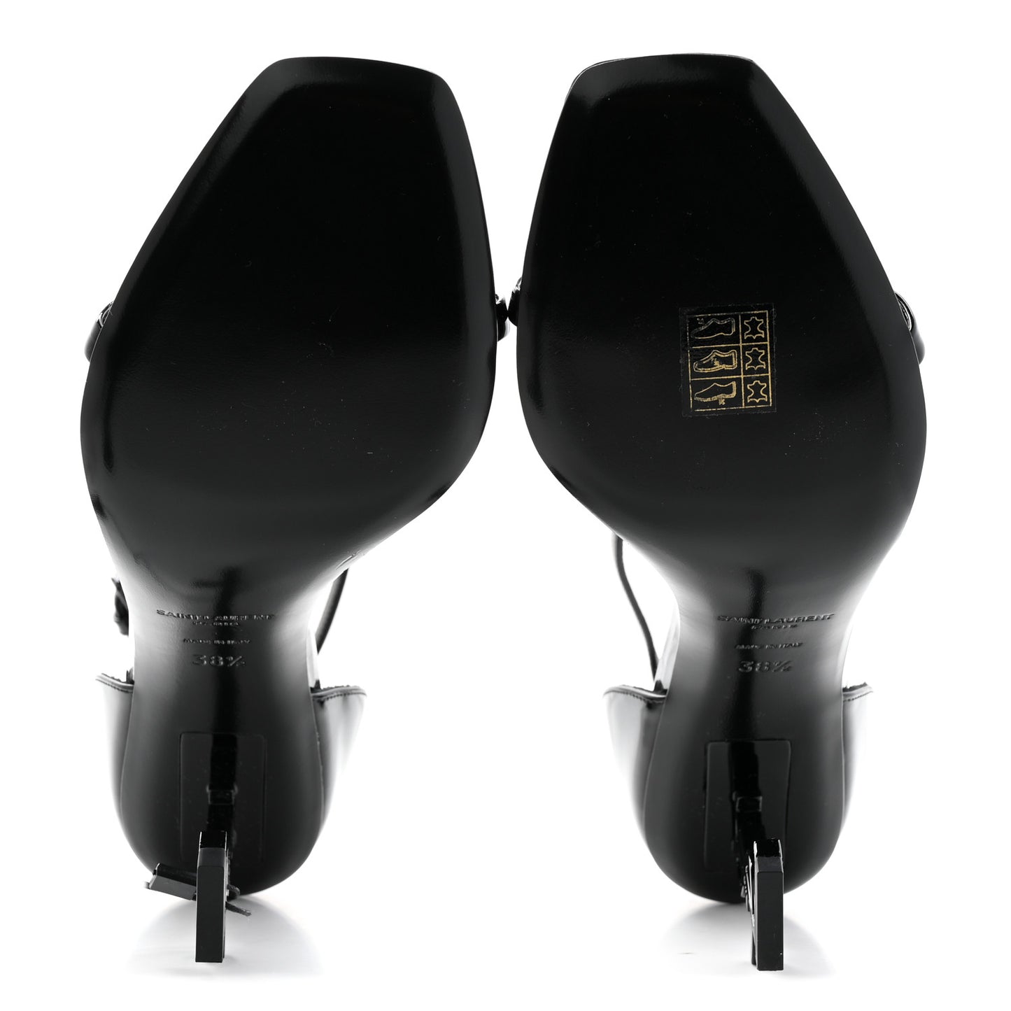 Patent Calfskin Opyum 85 Sandals 38.5 Black