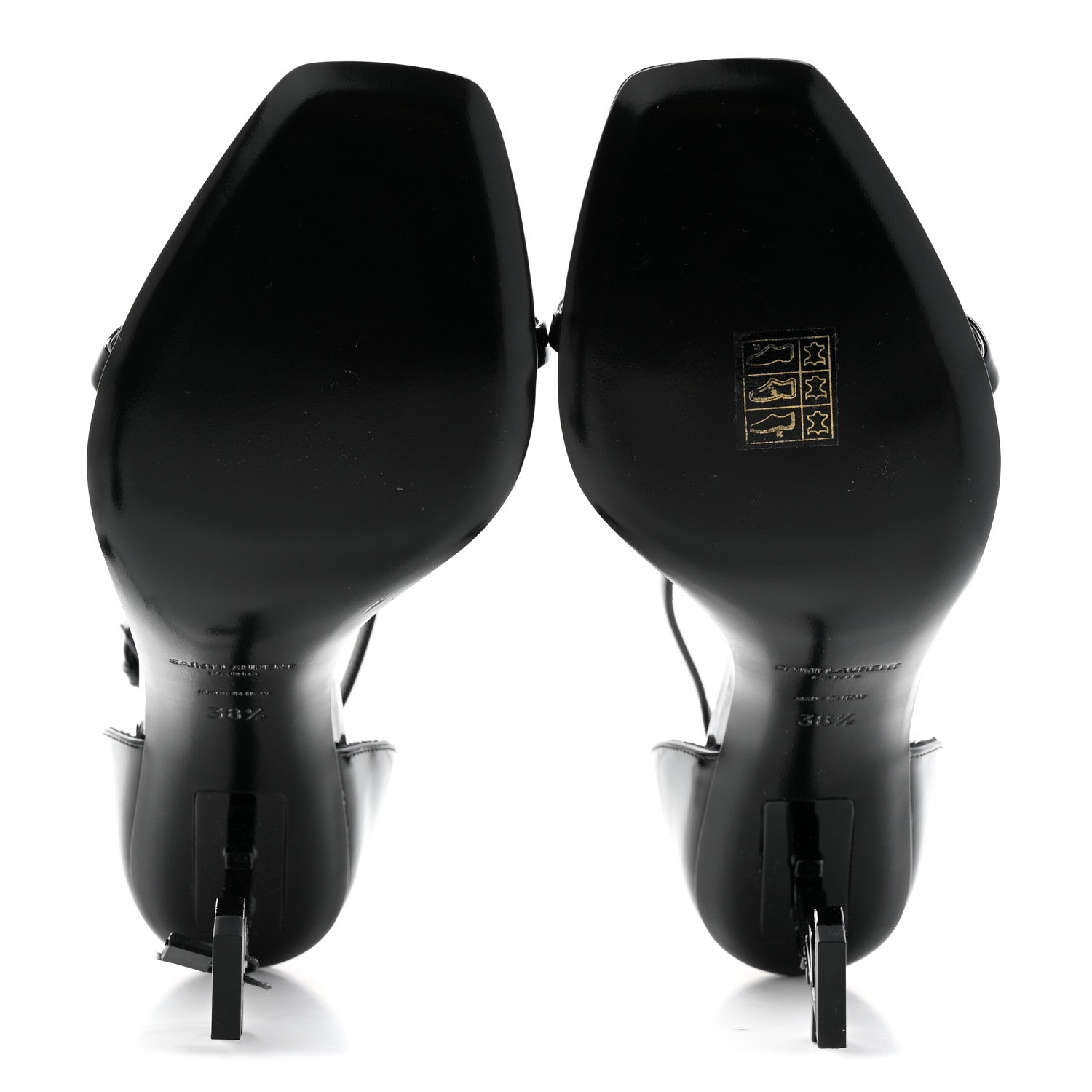 Saint Laurent Patent Calfskin Opyum 85 Sandals 38.5 Black 5 of 9