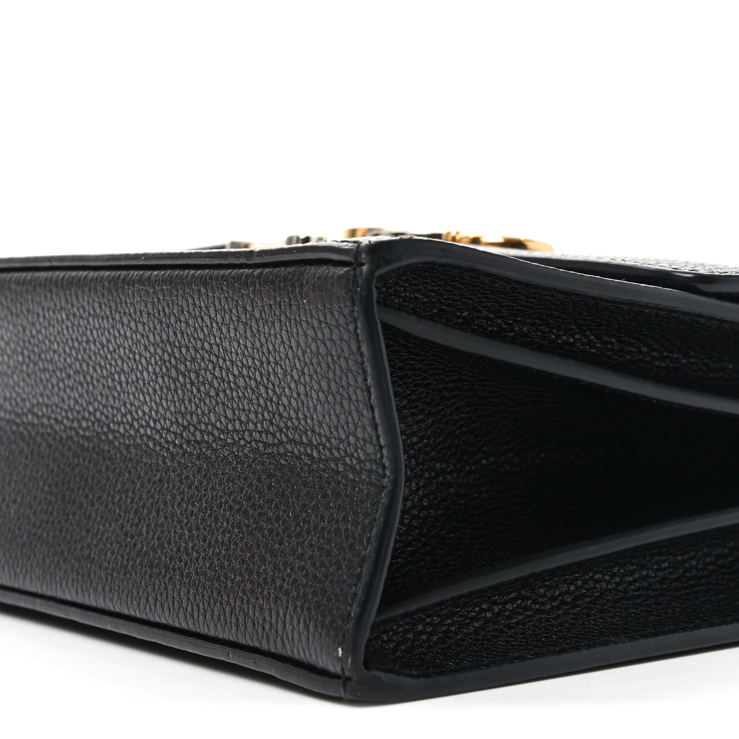 Grainy Calfskin Small Zumi Shoulder Bag Black