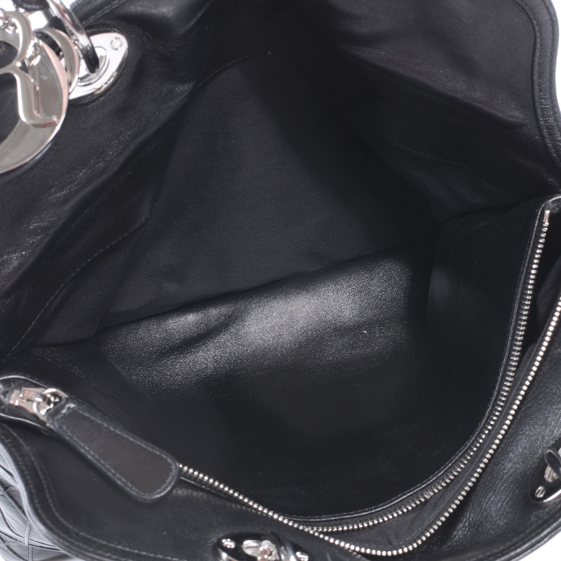 Christian Dior Lambskin Cannage Medium Granville Tote Black 7 of 7