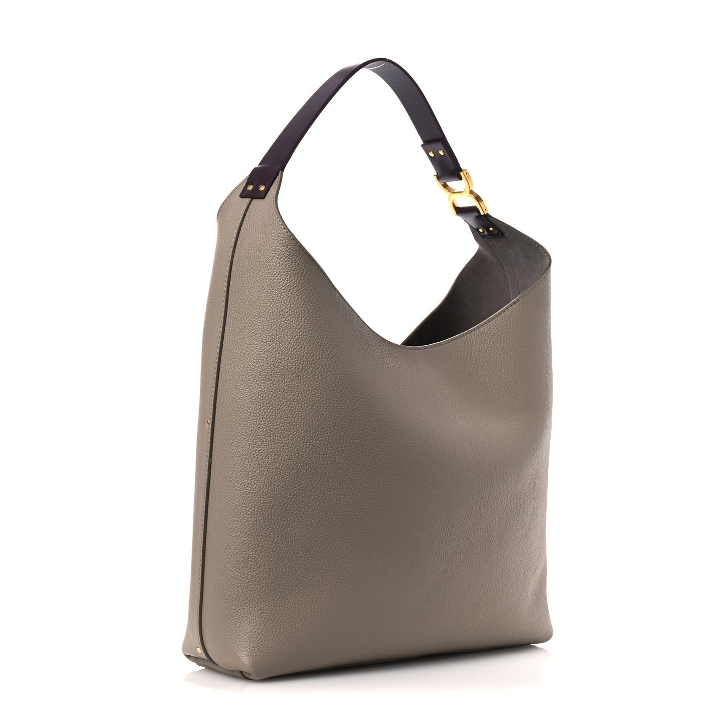 Grained Calfskin Marcie Hobo Bag Motty Grey