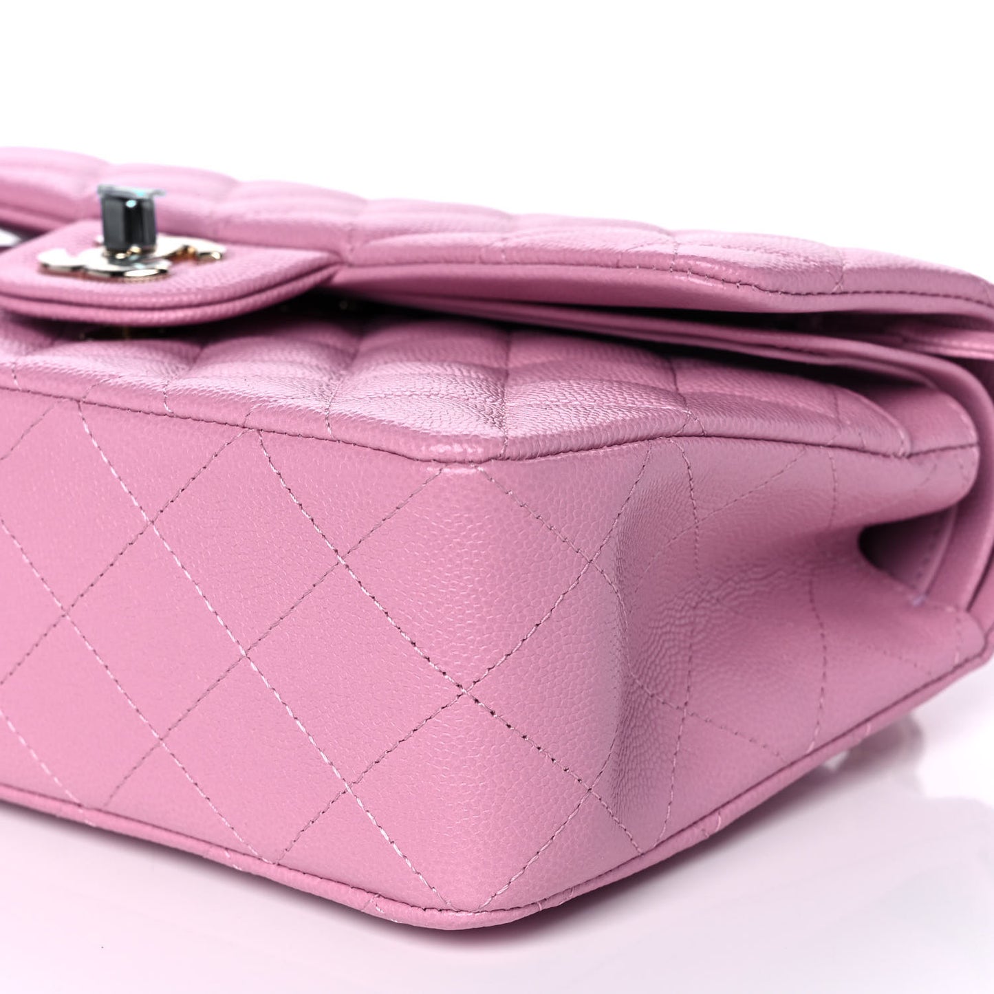 Caviar Quilted Small Double Flap Dark Pink