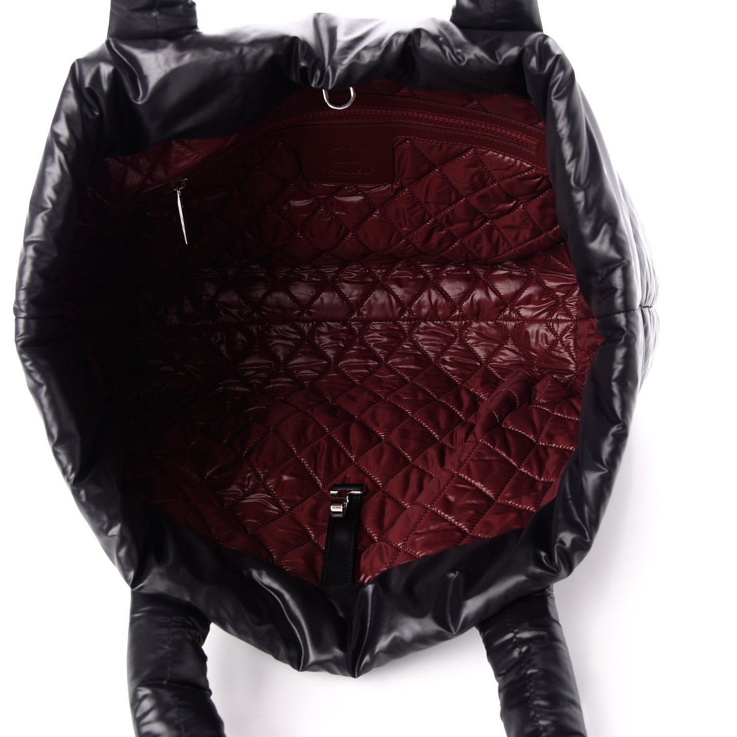 Nylon Quilted Medium Coco Cocoon Reversible Tote Black