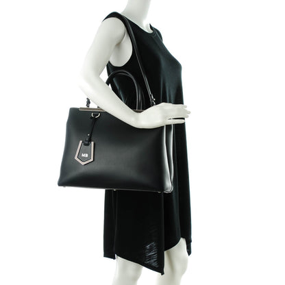 Fendi Vitello Dolce Marmol Regular 2Jours Tote Blue Notte Papavero 2 of 8