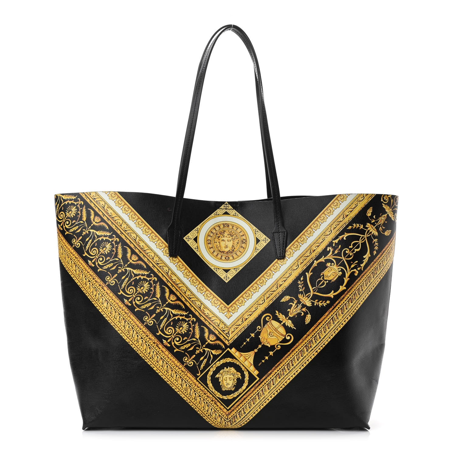 Versace Barocco Printed Tote Black Gold 1 of 9