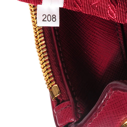 Prada Saffiano Lux Mini Double Zip Tote Cherry 8 of 13