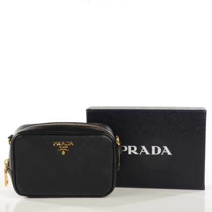 Prada Saffiano Mini Camera Crossbody Bag Nero Black 6 of 13