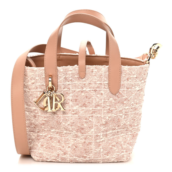 Christian Dior Tweed Cannage Small Vertical Toujours Rose des