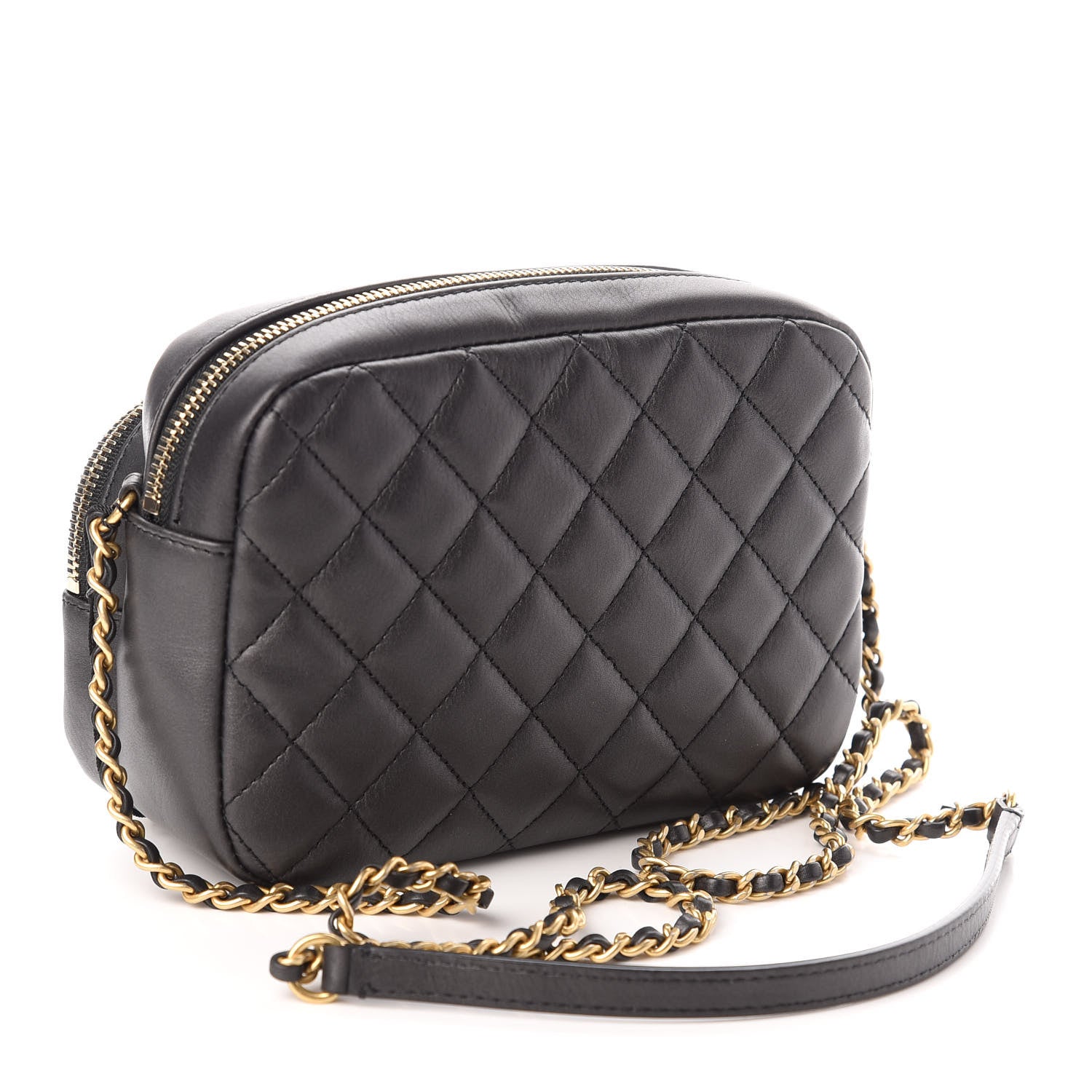 Chanel Calfskin Quilted Day Trips Camera Case Black 2 of 9