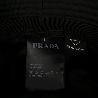 Prada Re-Nylon Metal Triangle Logo Womens Bucket Hat L Black 7 of 7