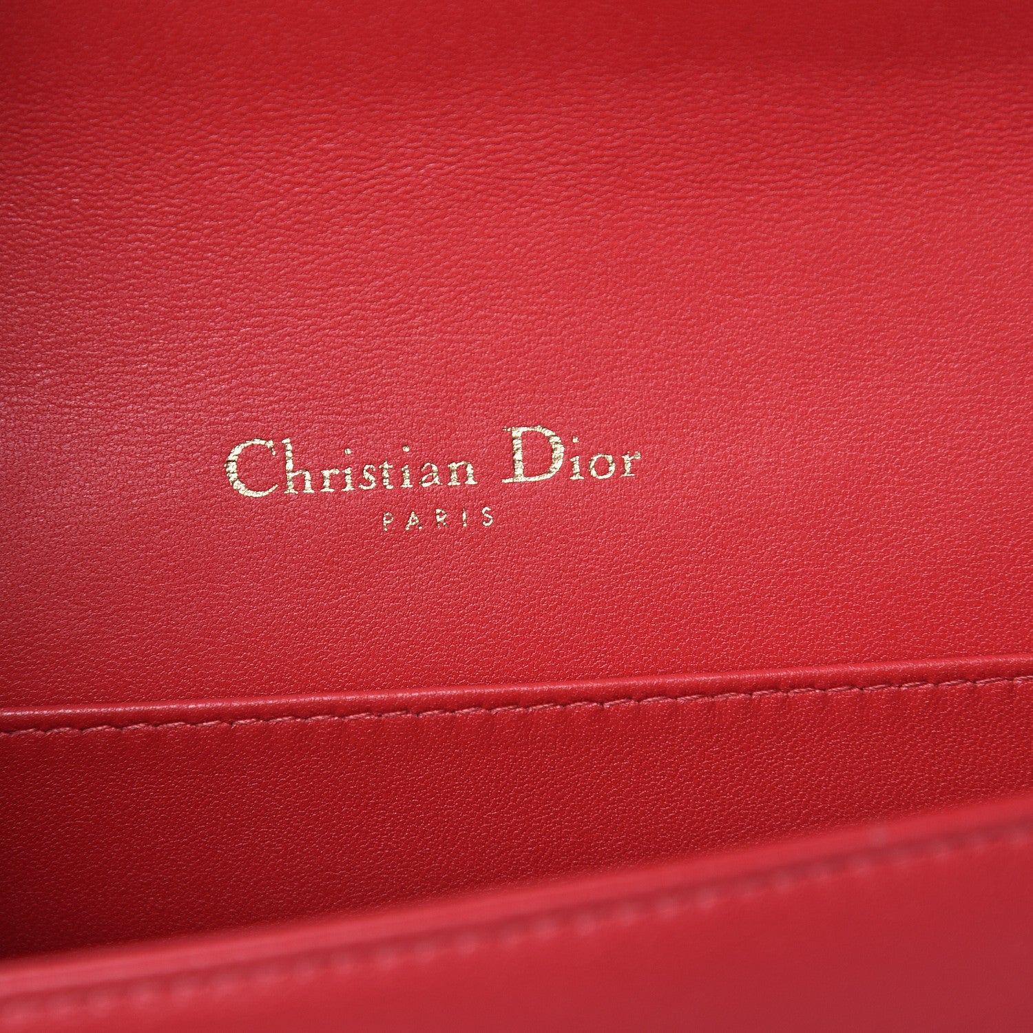 Christian Dior Lambskin Cannage Lady Dior Clutch Red 7 of 12