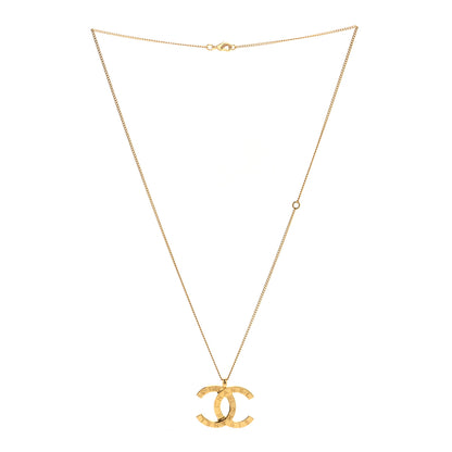 Chanel Metal CC Paris Button Necklace Gold 3 of 7