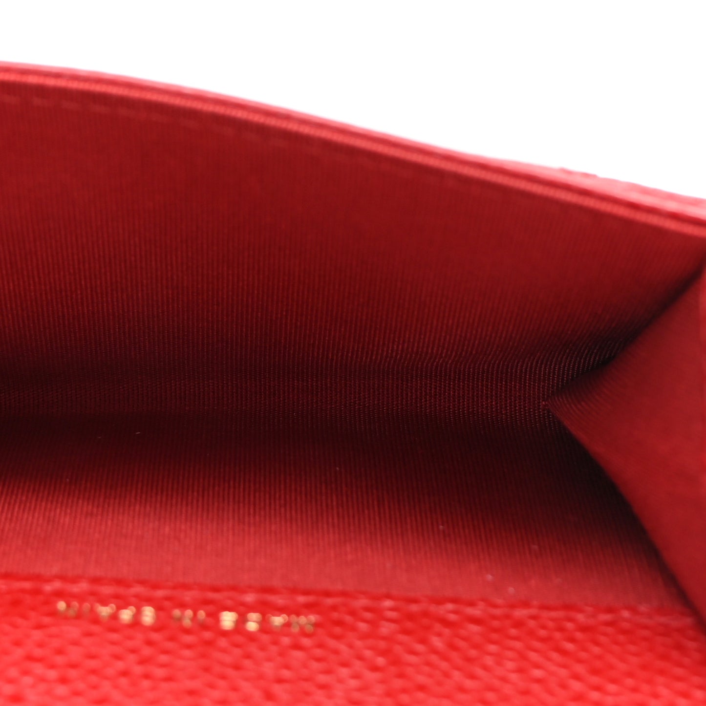 Caviar Quilted Boy Flap Card Holder Wallet Red