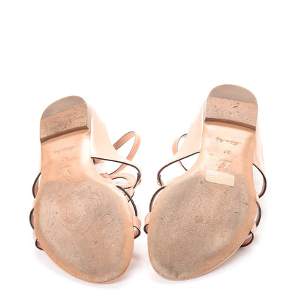 Louis Vuitton Patent Fleur Thong Sandals 37 Pink 7 of 12