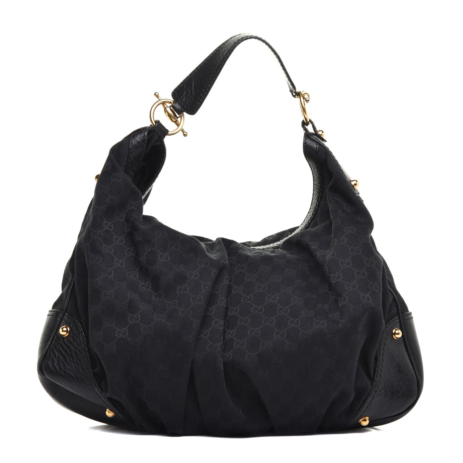 Gucci Monogram Large Jockey Hobo Black 1 of 9