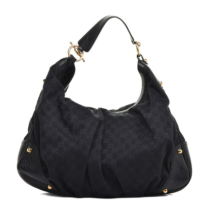 Gucci Monogram Large Jockey Hobo Black 1 of 9