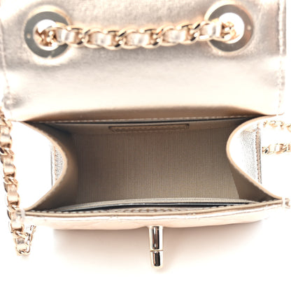 Chanel Metallic Lambskin Quilted Mini Trendy CC Clutch With Chain Gold 4 of 8