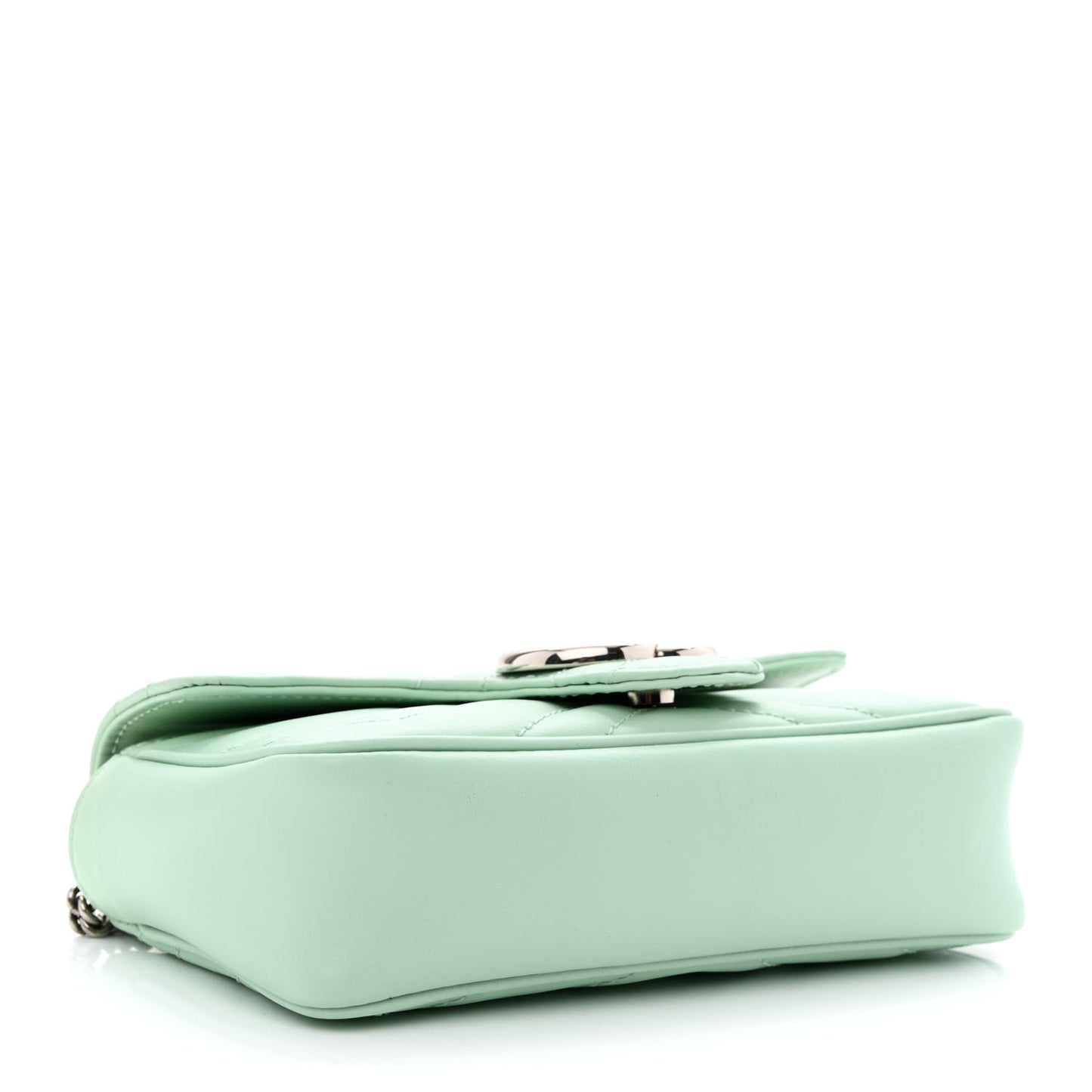 Calfskin Matelasse Super Mini GG Marmont Shoulder Bag Water Green