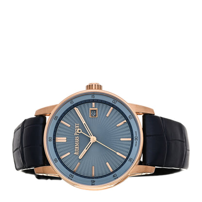 Audemars Piguet 18K Rose Gold Alligator 38mm Code 11.59 Automatic Watch Blue 77410OR.OO.A344CR.01 2 of 6