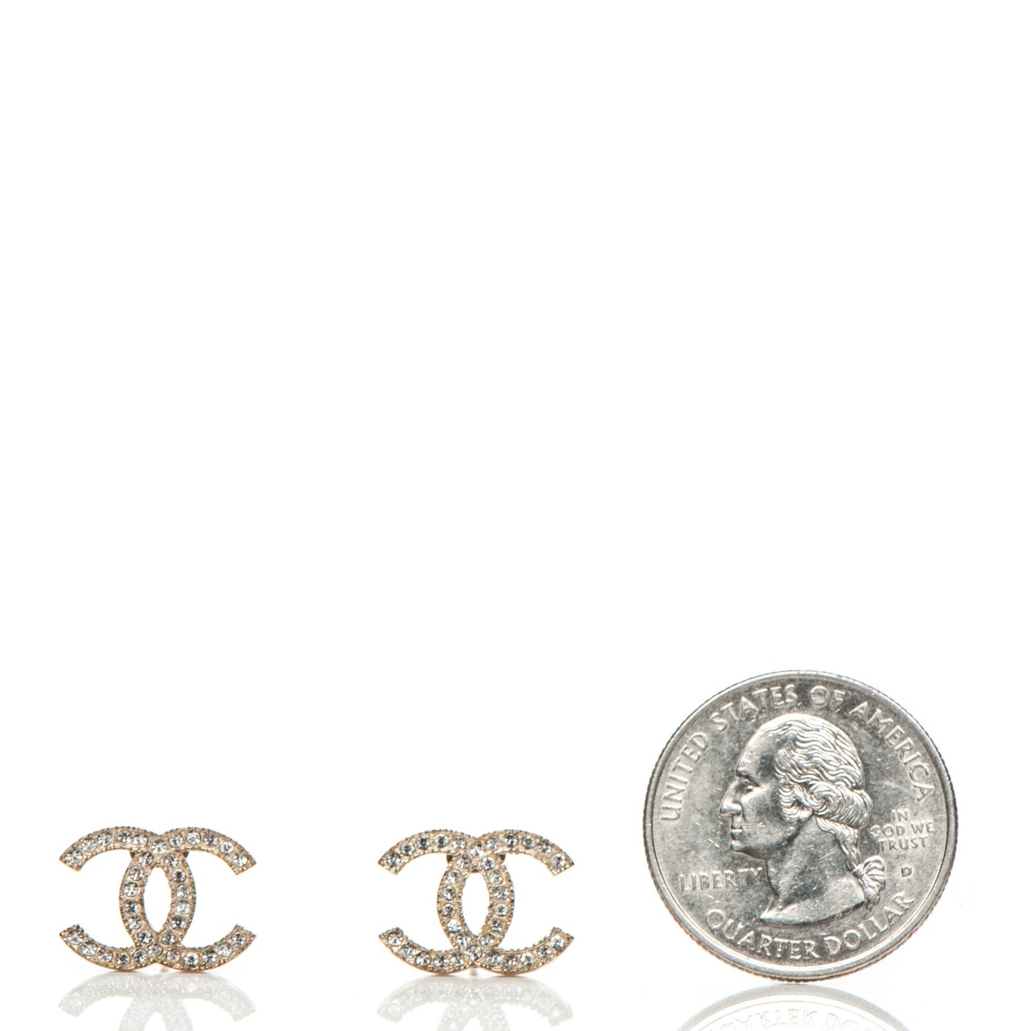 Crystal CC Earrings Gold