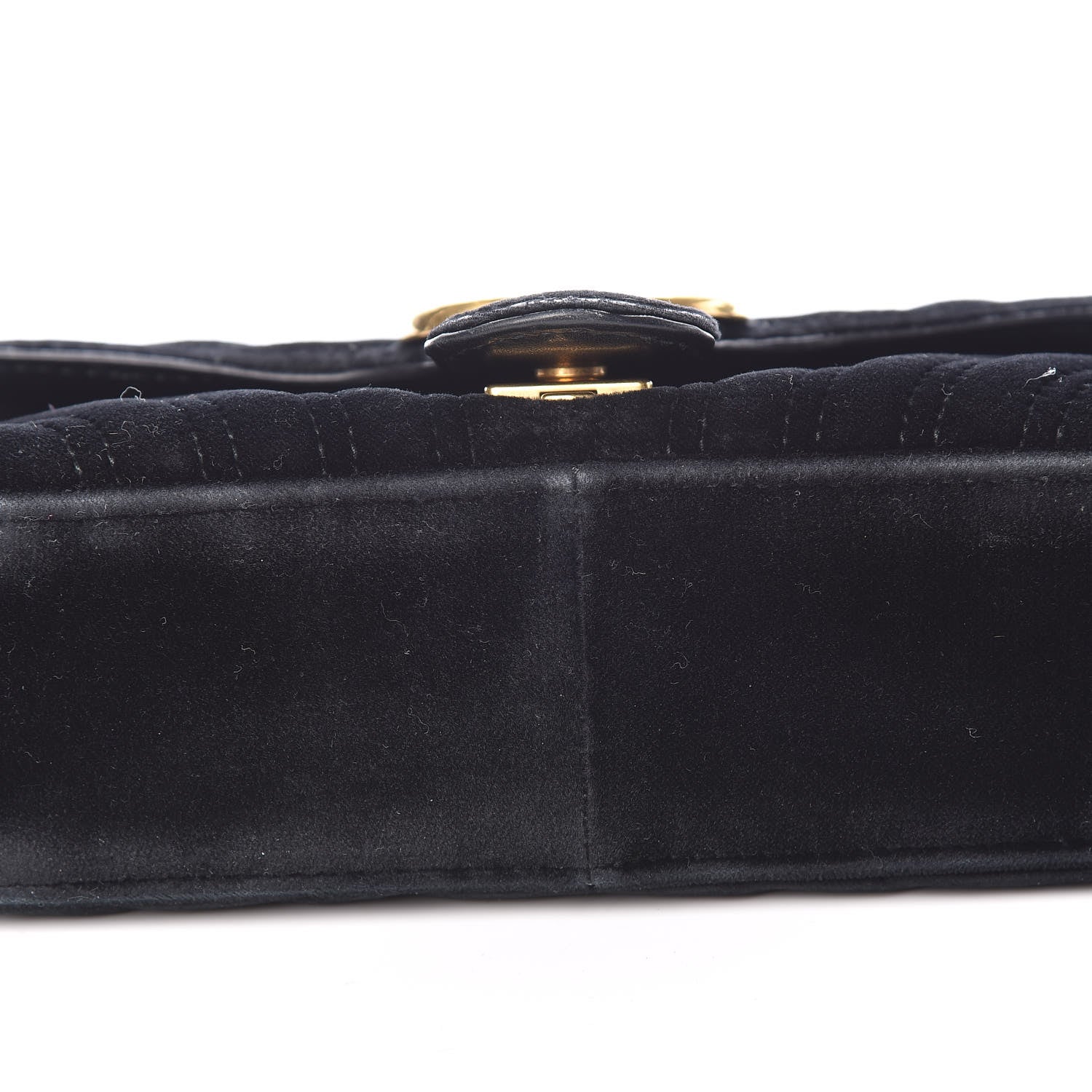 Gucci Velvet Matelasse Mini GG Marmont Shoulder Bag Black 12 of 15