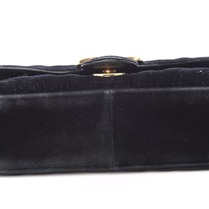 Gucci Velvet Matelasse Mini GG Marmont Shoulder Bag Black 12 of 15