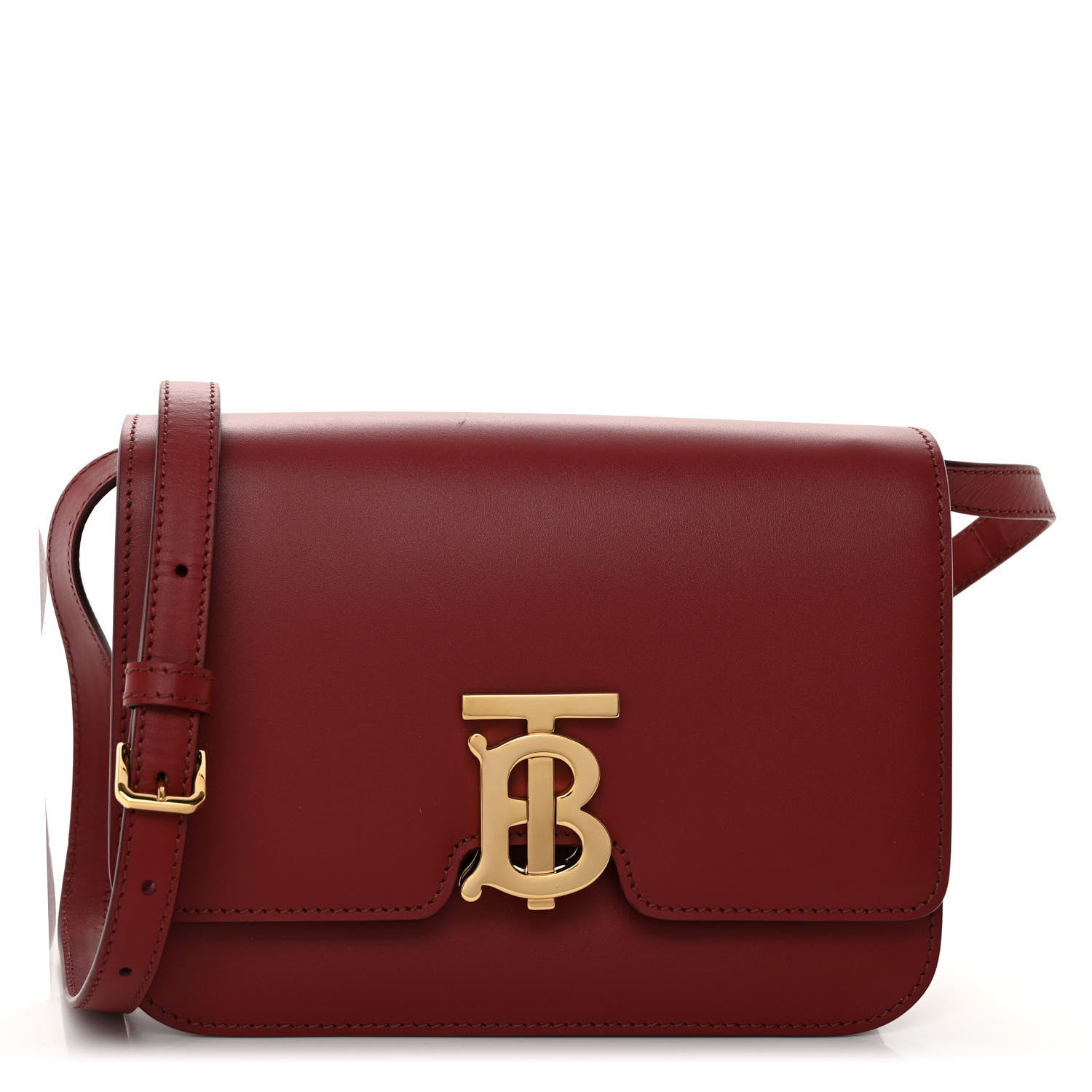Burberry Calfskin Small TB Bag Dark Crimson 1 of 9