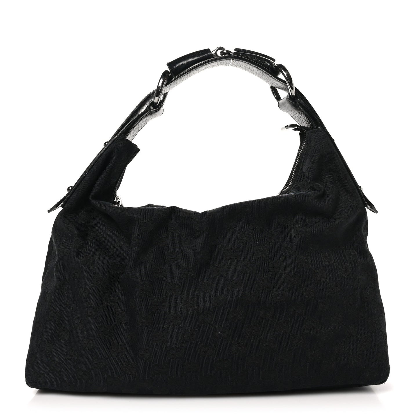 Monogram Medium Horsebit Chain Hobo Black