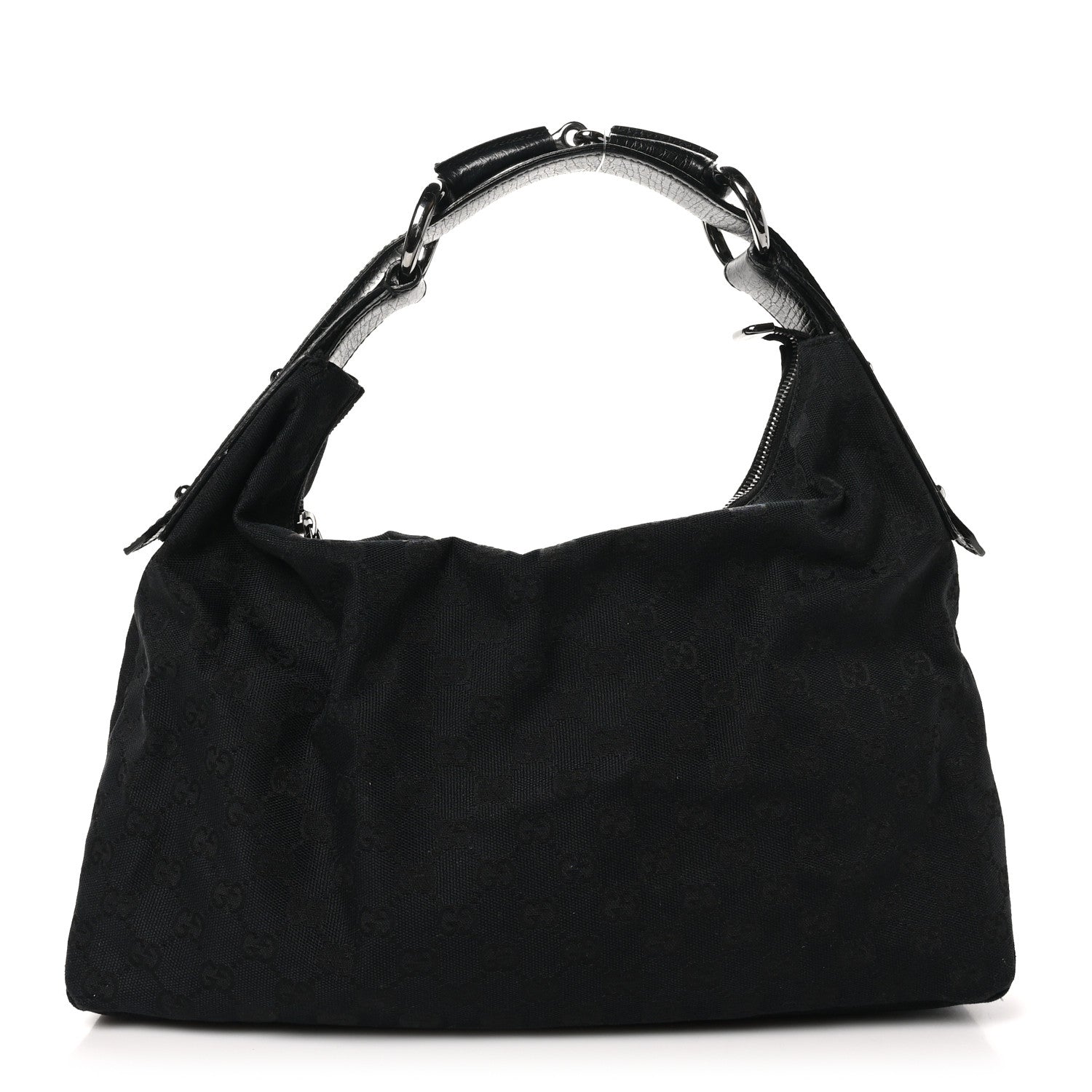 Gucci Monogram Medium Horsebit Chain Hobo Black 1 of 10
