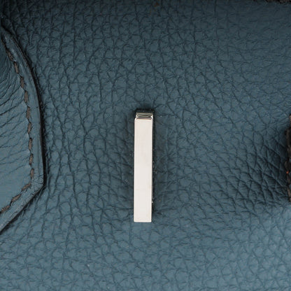 Hermes Taurillon Clemence Birkin 30 Bleu Orage 17 of 26