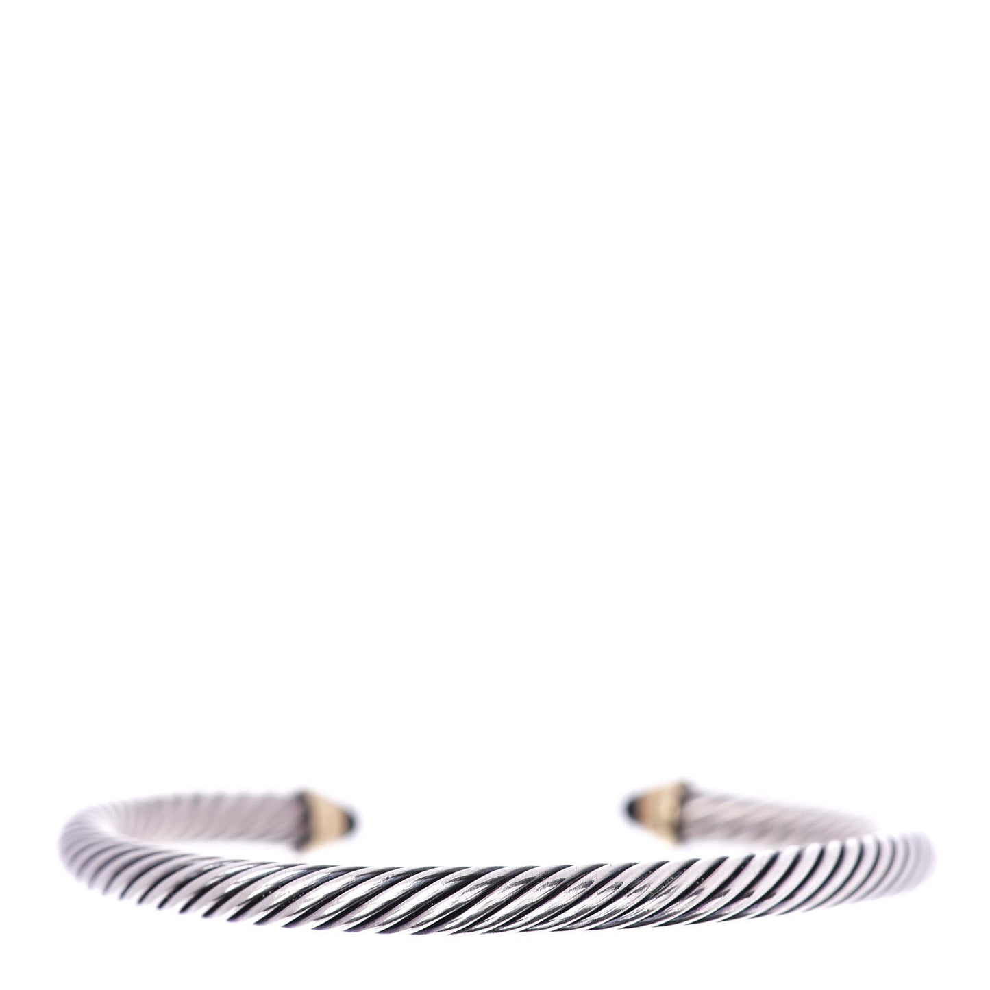 Sterling Silver 14K Yellow Gold Black Onyx 5mm Cable Classics Petite Color Bracelet