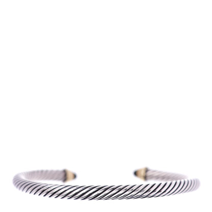 David Yurman Sterling Silver 14K Yellow Gold Black Onyx 5mm Cable Classics Petite Color Bracelet 3 of 5